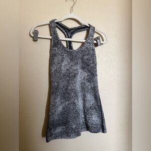 Lululemon Cool Racerback II Size 8 In Luon Spray Jacquard‎ White Black Tank Top